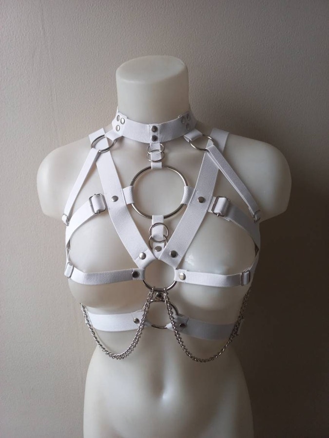 white/ black elastic harness Image # 175876