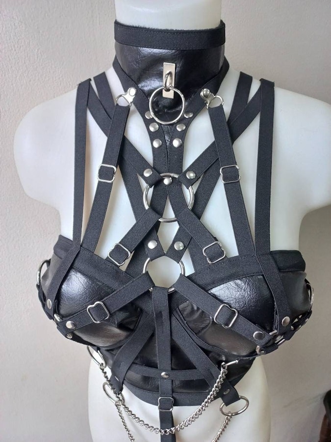 Dora vegan leather harness top Image # 176587