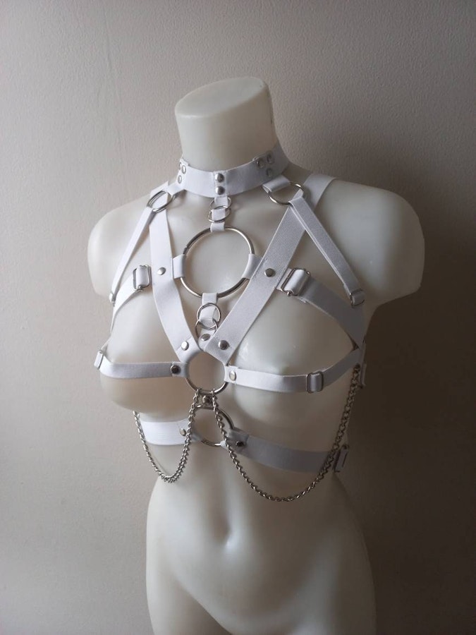 white/ black elastic harness Image # 175877