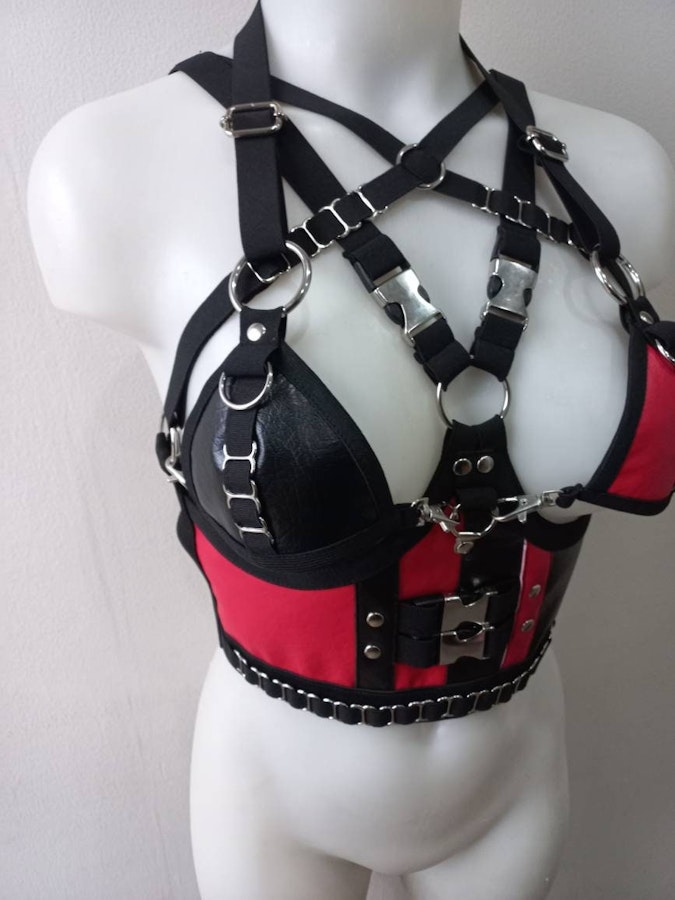faux leather bra Image # 175954