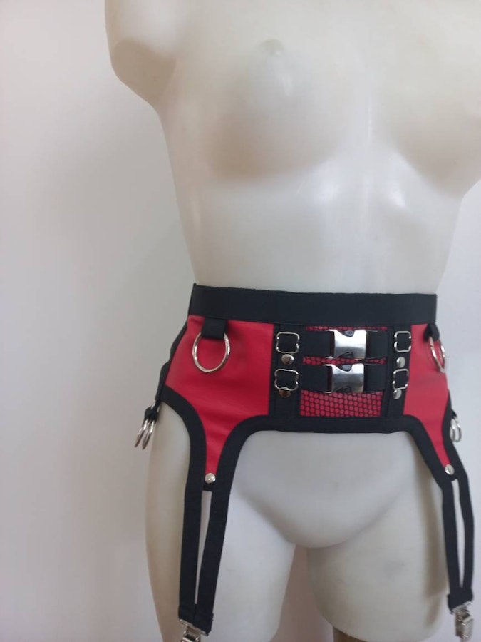 faux leather garter belt Image # 175658