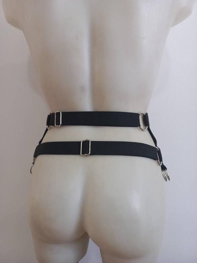 faux leather garter belt Image # 175659