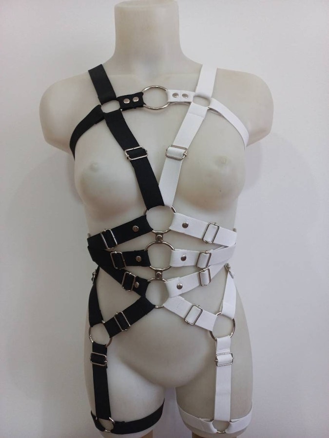 full body elastic harness ( black and white) Image # 176499