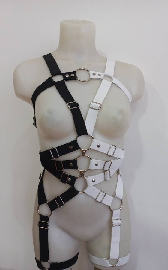 full body elastic harness ( black and white) Image # 176497
