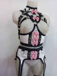 kawaii harness-two piece set lolita pastel goth  faux leather lingerie elastic harness set Thumbnail # 176272