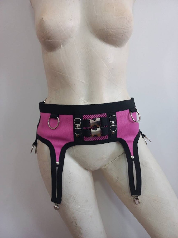 faux leather garter belt Image # 175656