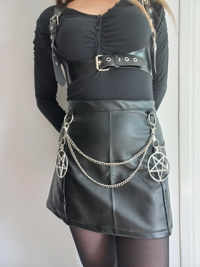 faux leather mini skirt Image # 175750