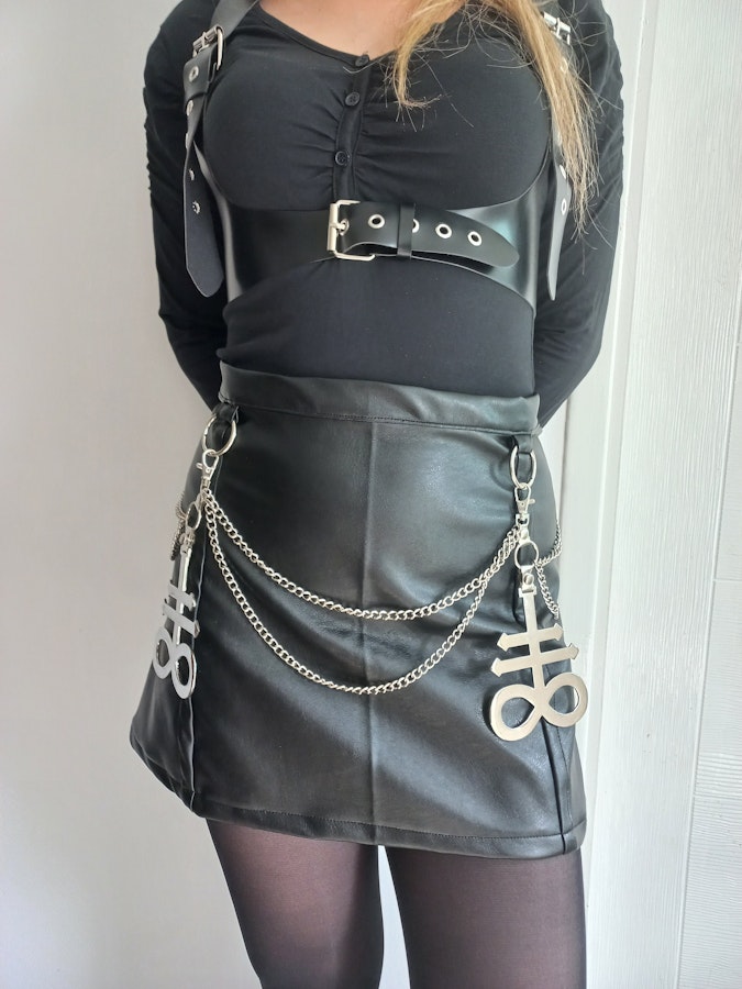 faux leather mini skirt Image # 175751