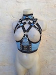 Blue faux leather under bust harness Thumbnail # 175652