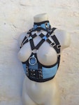 Blue faux leather under bust harness Thumbnail # 175654