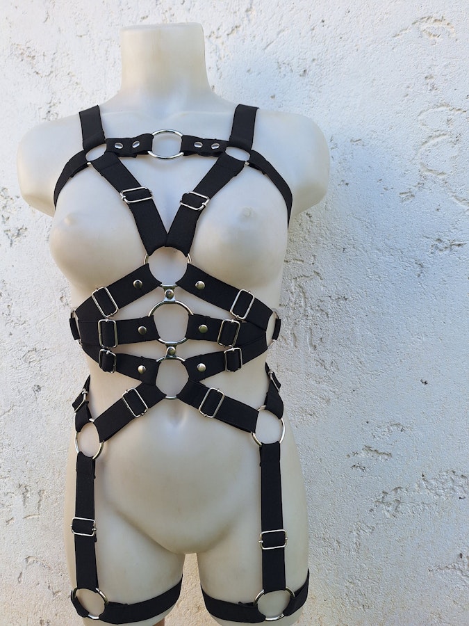 full body elastic harness ( black and white) Image # 176498