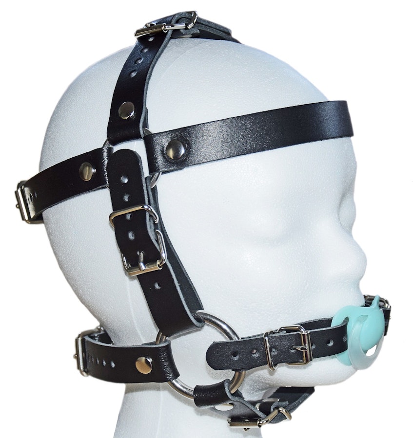 Adult Baby Head Harness Pacifier Gag
