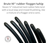 Brute seven 16" hard rubber falls flogger/whip Thumbnail # 179732