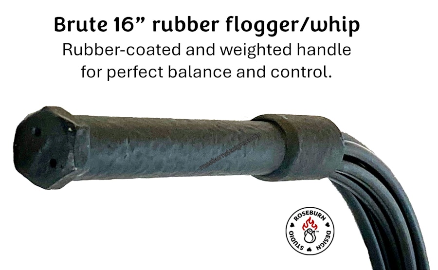 Brute seven 16" hard rubber falls flogger/whip Image # 179733