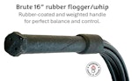 Brute seven 16" hard rubber falls flogger/whip Thumbnail # 179733