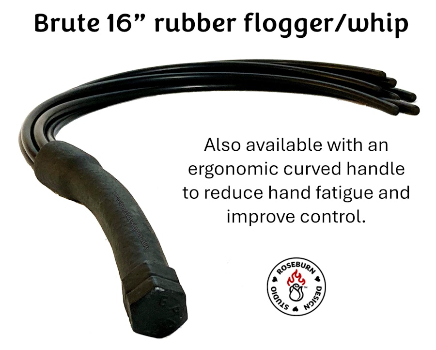 Brute seven 16" hard rubber falls flogger/whip Image # 179734