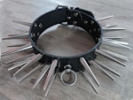 BDSM Long Spikes Collar with O-Ring Thumbnail # 180082