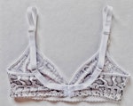White snake soft cup TOUCH bra. Wire free bralette. Natural shape for comfortable fit. Handmade to order lingerie in your size Thumbnail # 180093