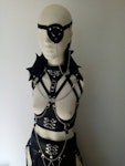 Four piece harness outfit gothic witch wicca outfit maxi skirt vampire costume under bust harness and eyepatch Thumbnail # 177028