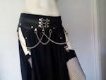 Four piece harness outfit gothic witch wicca outfit maxi skirt vampire costume under bust harness and eyepatch Thumbnail # 177027