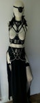 Four piece harness outfit gothic witch wicca outfit maxi skirt vampire costume under bust harness and eyepatch Thumbnail # 177029