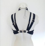 Underbust harness + pentagram mini skirt faux leather body belt corset pentagram pendant garter belt Thumbnail # 176919