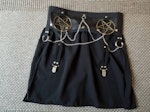 Underbust harness + pentagram mini skirt faux leather body belt corset pentagram pendant garter belt Thumbnail # 176918