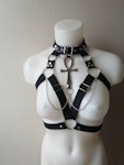 Elastic harness with large metal symbol (pentagram, thelema, moon, ankh, cross, leviathan) Thumbnail # 176928