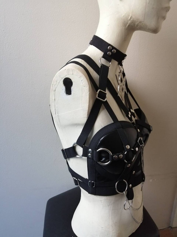 Faux leather harness top (thelema) Image # 177246