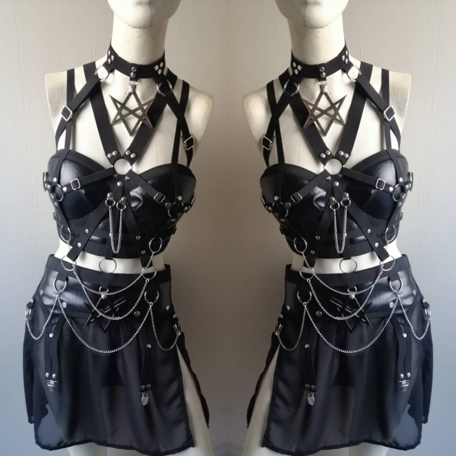 Faux leather harness top (thelema) photo