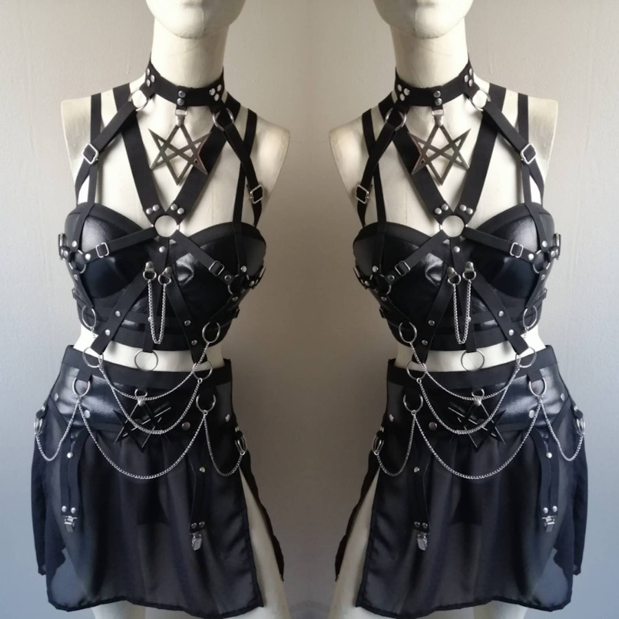 Faux leather harness top (thelema) Image # 177242
