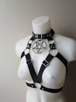 Elastic harness with large metal symbol (pentagram, thelema, moon, ankh, cross, leviathan) Thumbnail # 176930