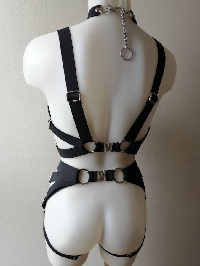 Two piece pentagram elastic harness (star pointing up) Image # 176832