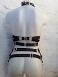 Printed harness-two piece set under bust elastic harness with garter belt multicolor  corset lacing fashion piece festival wear Thumbnail # 177088