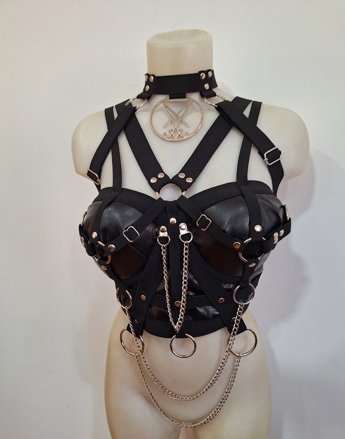 faux leather harness with symbol Image # 176907