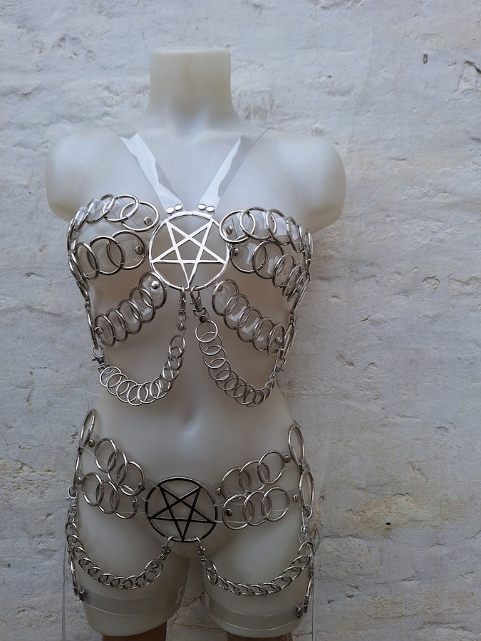 clear vynil  two piece harness
