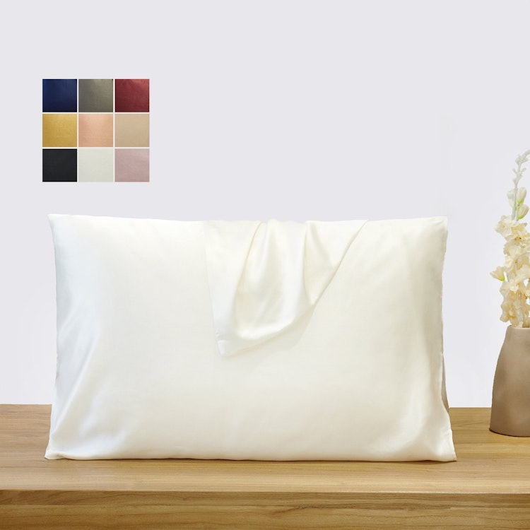 Ivory Pure Mulberry Silk Pillowcase | Standard, Queen & King | 22 Momme | Float Collection photo