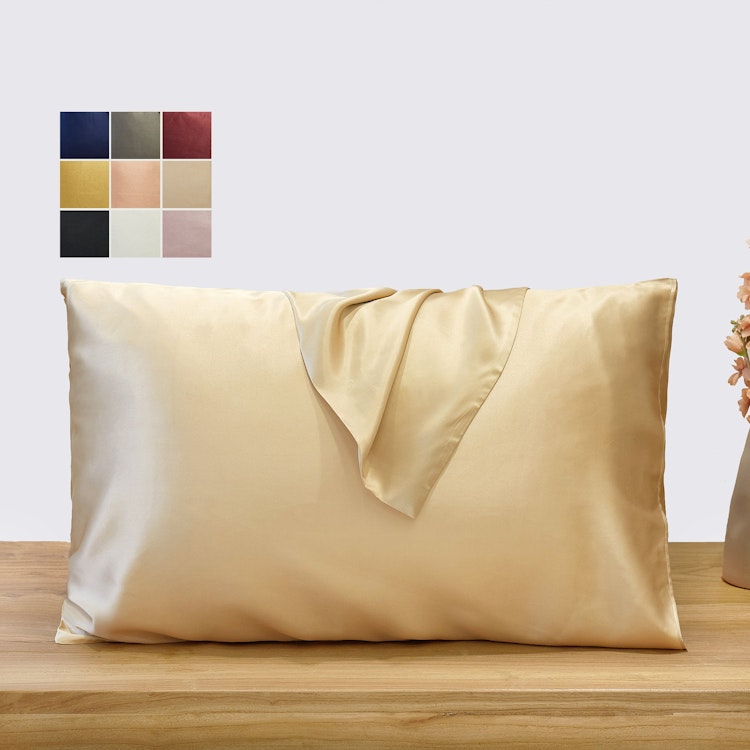 Beige Pure Mulberry Silk Pillowcase | Standard, Queen & King | 22 Momme | Float Collection photo