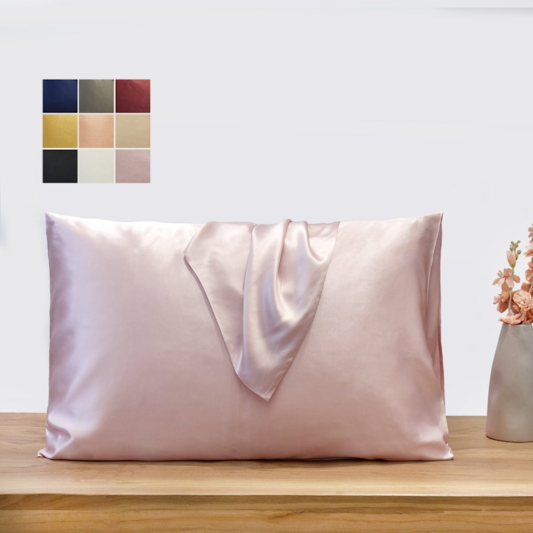 Baby Pink Pure Mulberry Silk Pillowcase | Standard, Queen & King | 22 Momme | Float Collection photo