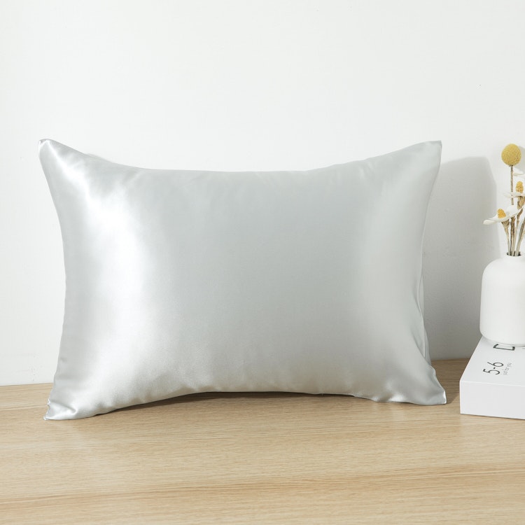 Silver Grey Pure Mulberry Silk Pillowcase | Standard, Queen & King | 22 Momme | Float Collection photo