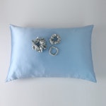 Blue Macaron Luxury Pure Mulberry Silk Pillowcase | Queen | 32 Momme | Drape Collection Thumbnail # 181530