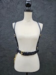 Vegan Textured Leather Belt Harness (Faux Leather) with Chain Thumbnail # 201837