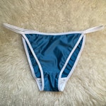 The Electra Panty ~ Sexy Vintage Style Glossy Satin String Bikini  ~ Regular Fit ~ Made To Order Thumbnail # 200659