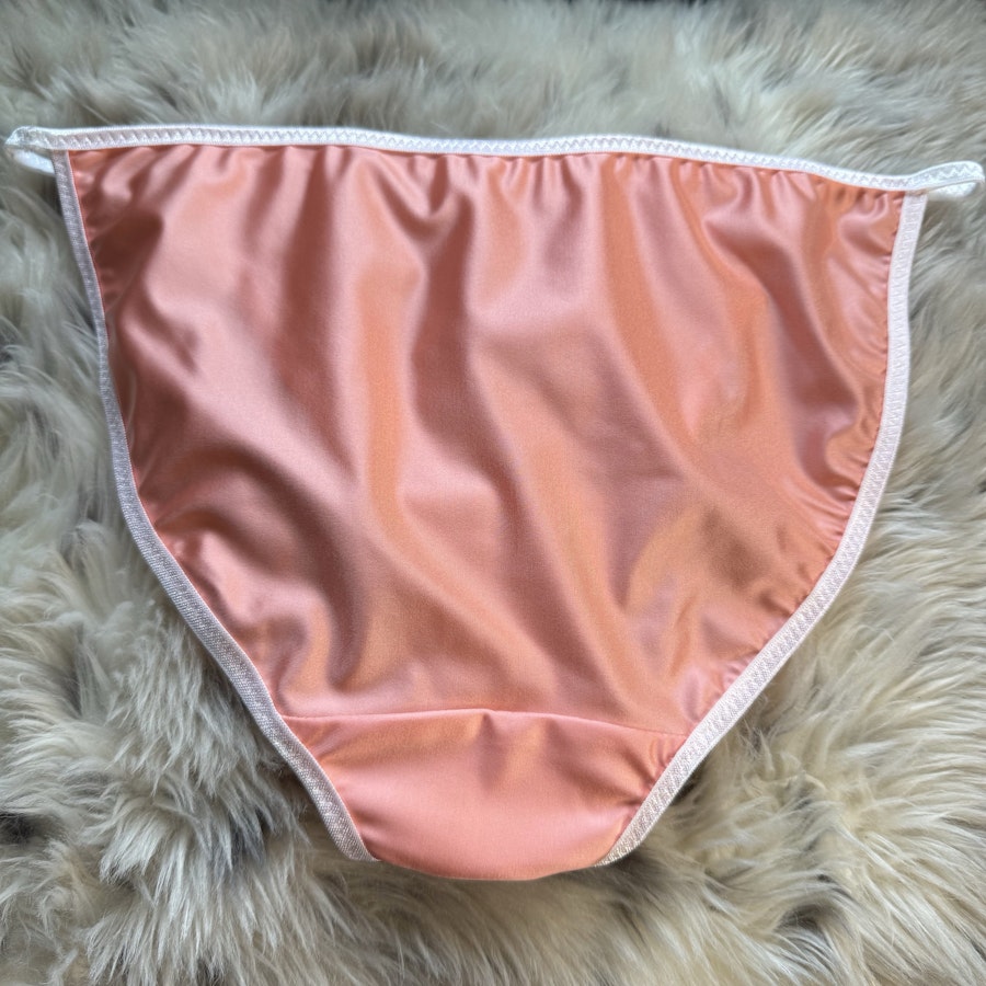 The Electra Panty ~ Sexy Vintage Style Glossy Satin String Bikini  ~ Regular Fit ~ Made To Order Image # 200660