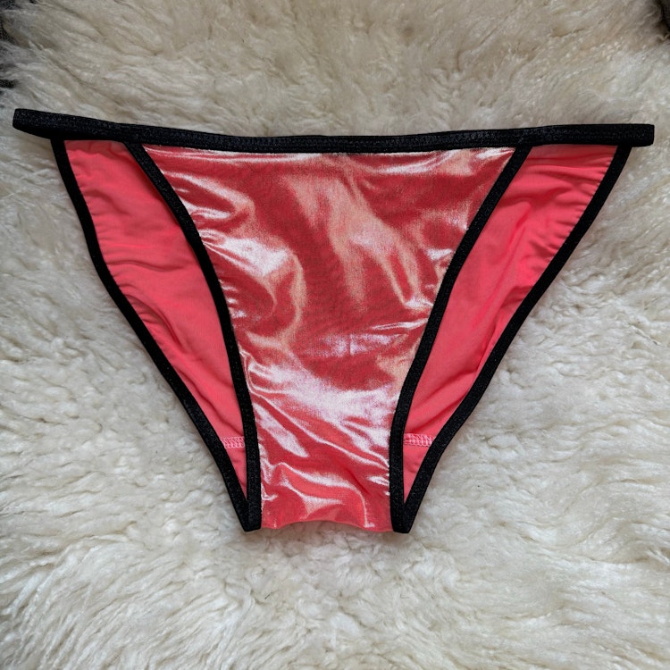 The Atlas Panty ~ Wider Front Men’s Cut Glossy Spandex or Satin Low Rise String Bikini Underwear photo