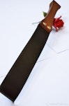 Black Leather Belt, Hardwood Handle -- Beating Strap for Naughty Bottoms -- BDSM Adult Spanking Toy Thumbnail # 203970