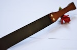Black Leather Belt, Hardwood Handle -- Beating Strap for Naughty Bottoms -- BDSM Adult Spanking Toy Thumbnail # 203971