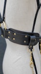 Vegan Textured Leather High Waist Harness (Faux Leather) with Chain Thumbnail # 201957