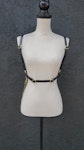 Vegan Textured Leather High Waist Harness (Faux Leather) with Chain Thumbnail # 201959