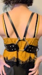 Vegan Textured Leather High Waist Harness (Faux Leather) with Chain Thumbnail # 201961